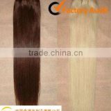 Silky straight human hair weaving/ blonde weft hair extensions