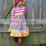Top Quality Girls Clothing 3 Different Colors Flower Printed Girls Dress for Wholeasale thumbnail-5
