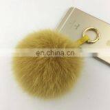 Genuine Fox Fur Keychain In Multicolor Pompom Bag Accessories Fur With Leather