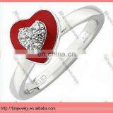 Sexy Simply Stacks Sterling Polished Red Epoxy Enamel Heart Ring Jewelry thumbnail-1