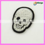 Brilliant high quality hand embroidered Skull badges in china
