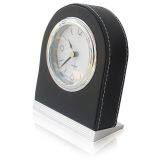Silent Alarm Clock Leather Table Travel Home Hotel Alarm Clock With Nightlight for Office Bedroom Living Room Decoration thumbnail-2