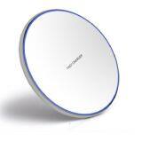 Mirror 10W Smart QI Wireless Charger Metal Simple Round Desktop Phone Fast Charge Wireless Charger thumbnail-2