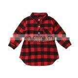 Christmas Red And Black Buffalo Toddler Dresses Shirt Dress Long Sleeve Tshirt Dress thumbnail-1