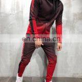 Wholesale Custom Logo Men Gradation Digital Printing Zip up Hoodie With Jogger Sport Tracksuit Set thumbnail-2