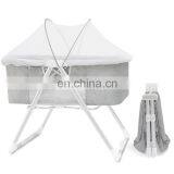 2 in 1 Lightweight Travel Cradle Detachable & Washable Mattress Rocking Bassinet Portable Crib for Newborn Baby thumbnail-1