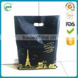 High Quality Custom Black Plastic Hape Bags with Die Cut Wholesale