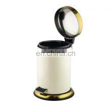 3L Gold White With Toilet Brush Garbage Trash Bin Garbage Bin Waste Bin Pedal Stainless Steel Mini Trash Can thumbnail-3