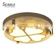 New Listed Decoration Indoor Black Gold Bedroom Iron Acrylic Living Room Modern LED Ceiling Lamp thumbnail-2