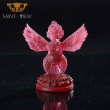 Luxury Pate de Verre Handmade Colored Crystal Ganesha Buddha Statue thumbnail-3
