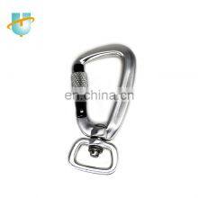 Best Selling Aluminum Alloy Steel D Shape Locking Hanging Rock Climbing 4KN Hook Carabiner for Dog Leashes thumbnail-2