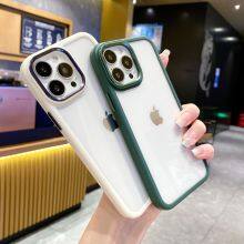 Simple Solid Color For IPhone 13/14 Pro Acrylic Cellphone Accessories Phone Cases 11Pro Max Electroplated Lens Frame 12/XS Case thumbnail-4