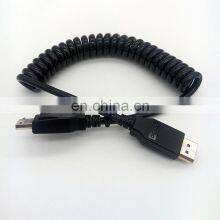 HDPE 8K DP to HD Video Spiral Cable Gold Plated DisplayPort Male To Male Coiled Spiral Cable thumbnail-2
