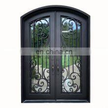 Contemporary Front Exterior Outswing French Patio Metal Iron Storm Double Entry Doors thumbnail-4