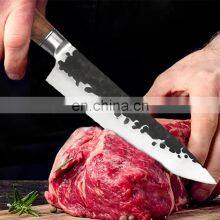 Professional Custom 7.2 Inch Kitchen Meat Cutting Knives Double Steel Head Wood Handle Stainless Steel Chinese Chef Knife thumbnail-4
