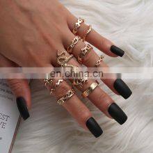 Boho Vintage Gold Star Knuckle Rings For Women BOHO Crystal Star Crescent Geometric Female Finger Rings Set Jewelry 2022 thumbnail-2