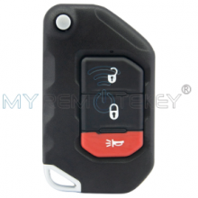 FCC OHT1130261 Keyless / Proximity Smart Flip Key 3 Button 433mhz 4A Chip for 2018-2021 Jeep Wrangler Gladiator P/N 68416782AA thumbnail-1