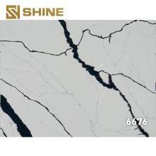 Widely Used Engineered Calacatta Quartz Artificial Stone Slab Solid Surface Polished for Hospital Mall Home Kitchen Table thumbnail-3