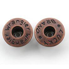 Custom EngravedCopper I Brass Metal Jeans Button Denim Clothes Jacket for Jeans Denim thumbnail-3