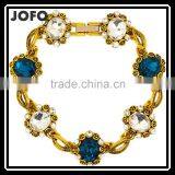 2016 New Design Metal Regula Beads Vintage Bracelets & Bangles Fashion Temperament Blue Crystal Bracelets thumbnail-1