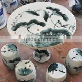 Chinese painted porcelain table and stool TS-04