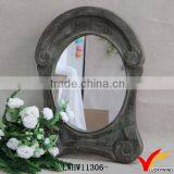 Living Room Wall Mirror Wood Oval Frame Charm thumbnail-1