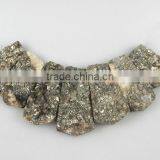 White Pyrite Rectangle Necklace thumbnail-1