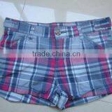 2012 New Fashion Ladies Casual Plaid Cotton Hot Shorts