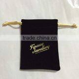 Custom Black Large Lowest Velvet Holiday Gift Bag With Golden Logo/holiday Fabric Gift Bags thumbnail-3