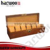 Six Slot Brown Color Wooden Watch Box,wooden Watch Packaging Box,custom Watch Packaging Box With Lock
