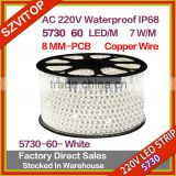 VT 220V AC LED Strip Light white 100M SMD 5630 60 LED/M Waterproof IP67 LED Stripe 100M/Roll High Quality