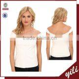 New Model Off-the-shoulder Look With Cap Sleeves t Shirt Women's Blouse thumbnail-1
