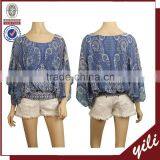 2016 S/S Light Fabric Big Sleeve Blouse Extra Large Ladies Blouse Ladies Shift Blouse thumbnail-1