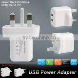 CE Rohs UL Approval Dual USB UK Plug Wall Charger 5v 2a USB Power Charger Adapter thumbnail-3