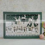 Handmade chrismas laser cut Paper Craft 3D Pop Up card wedding chrismas