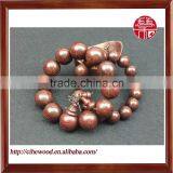 Unisex Buddhist Wood Bracelet, Wood Charm Bracelet, Wood Beads Charm 15mm and 20mm thumbnail-2