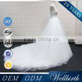 WD10 Hot Selling Senior Hand-made Beaded Bling Crystal White Wedding Dress thumbnail-3