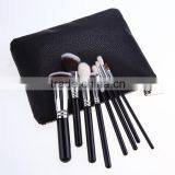Upscale Black and Silver 8pcs Makeup Brush Sets With Zipper Bag Supplier's Choice