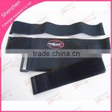nylon black elastic hook and loop strap with plastic buckle