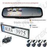 CE Certification Factory 4.3" Car Rearview Mirror Monitor With Reverse Camera/parking Sensor