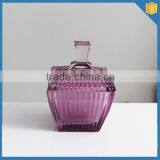 New Stype Votive Purple Ridge Mini Hurricane Glass Candle Jar thumbnail-3