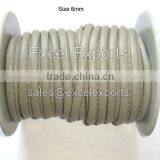 Stitched Lambskin Leather Cord Grey