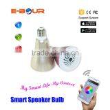 2015 Popular New Christmas Gift Bluetooth Light Bulb Speaker With APP Control LED Light