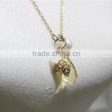 Newest Yellow & White Waterdrop Shape Pendant Necklace Pure White Pearl Necklace 2016 Fashion Wholesale thumbnail-3