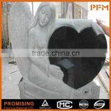 Western Style on Sale Price High Quality Natural Chinese Black Granite Tombstone