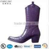 (CH.W170) Clear Rubber Boots Women High Heel Rain Boot New Style