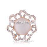 OUXI Pink Opal Flower 60061 Crystal Rhinestones High Heel Shoe Brooch Pin 60061 thumbnail-1