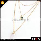 Gold Chain Delicate 2 Layered Necklace,boho Style Quartz Stone Pendant Necklace thumbnail-6