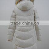 Rib Collar & Cuff Puffy Quilted Toggle Waist Faux Fur Trim Hood Down Coat Womens thumbnail-6