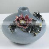 RORO Harmony Completeness Water Lily Enamel Coloured Glass Decorative Vase Flower Receptacle